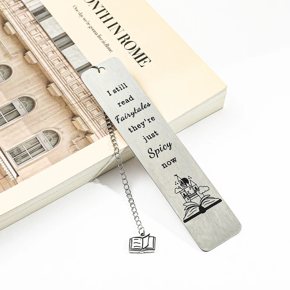 Bagentry 2-Pack Stainless Steel Inspirational Bookmarks With Leaf Chain - Gift For Book Lovers