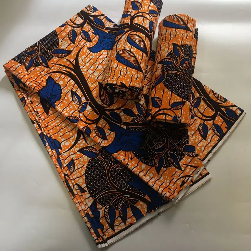 2024 Nigerian Lace Fabrics ASO EBI African Cotton Print Ankara High Quality Veritable Wax 2023 Pagne Africain Ankara Wax blue