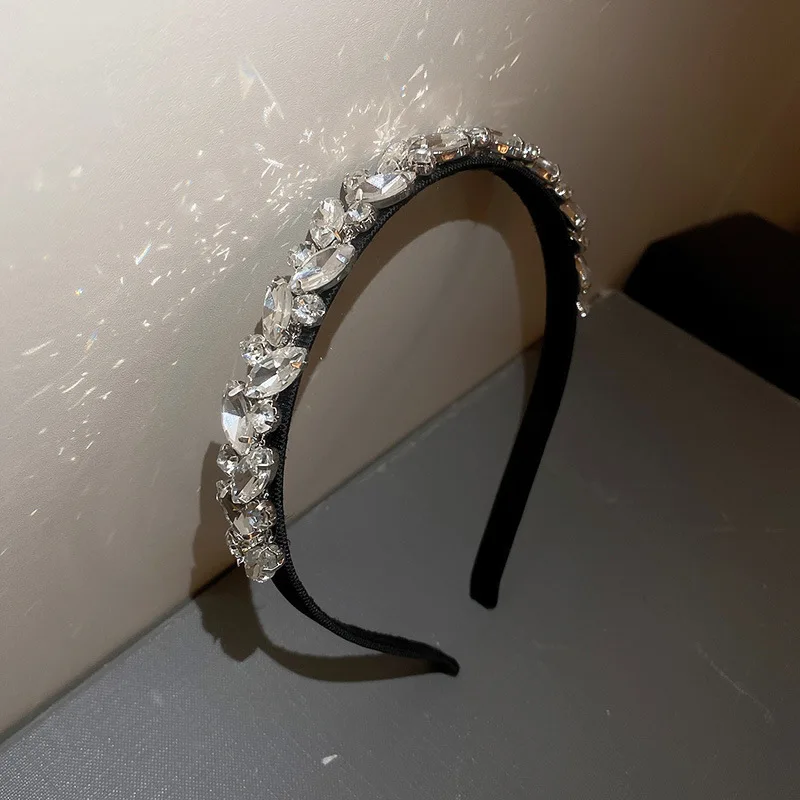 Glänzende Voll-Strass-Stirnbänder, quadratische Blatt-Kristall-Haarbänder, Kopfbedeckungen für Damen, luxuriöse Party- und Hochzeits-Haaraccessoires, Schmuck K – Detail 6