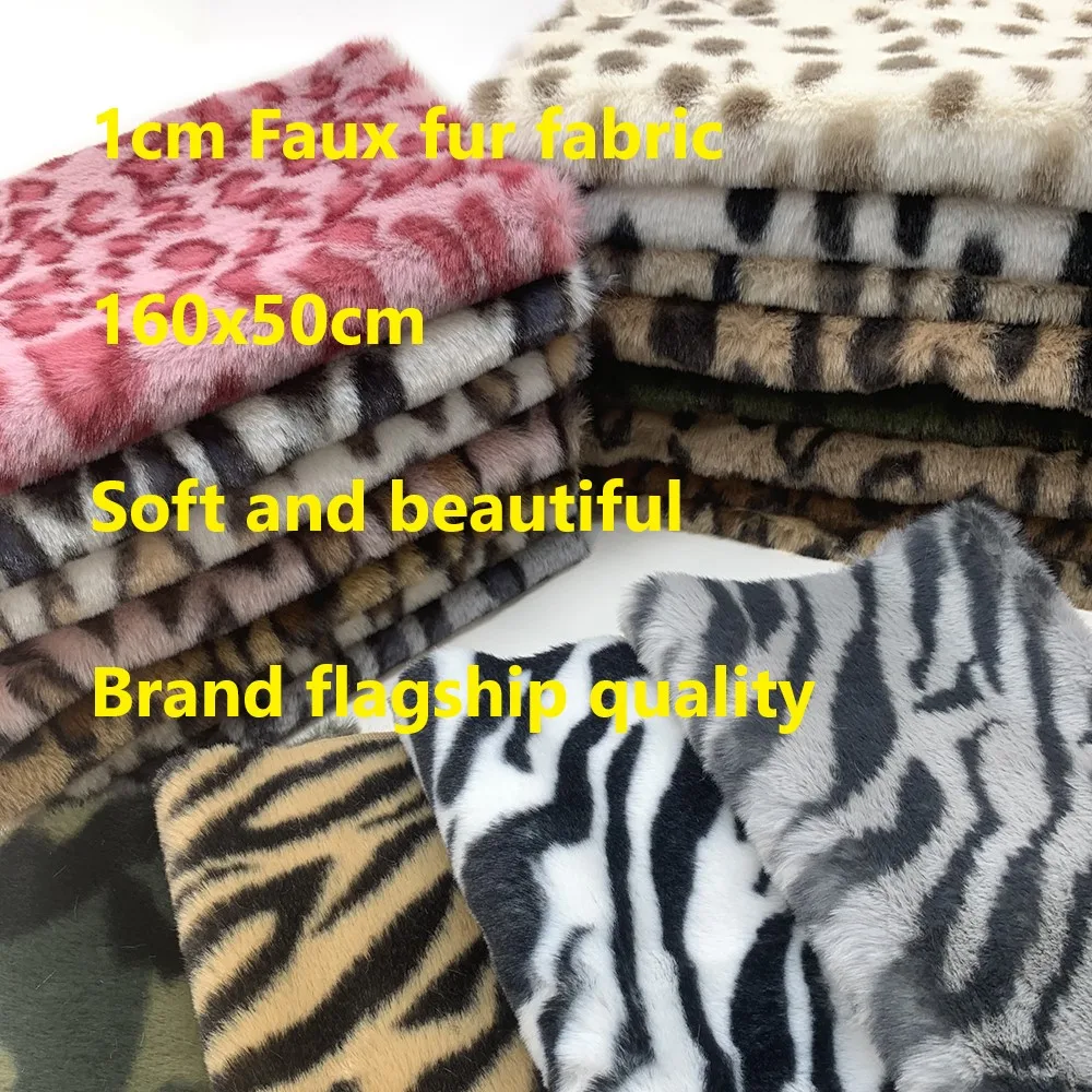 

2024 New 160x50cm Eco-friendly Faux Fur Fabric 1cm High Density Minky Fabric Handmade Doll/winter Fabrics By Meters Liquidations