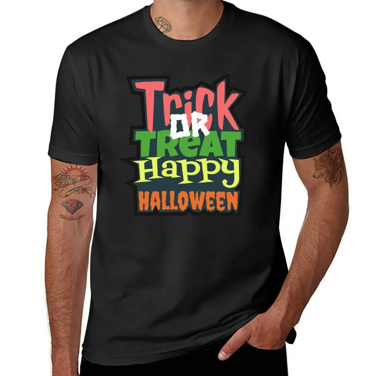 

Happy Halloween trick or treat T-shirt plus size tops sublime mens t shirt