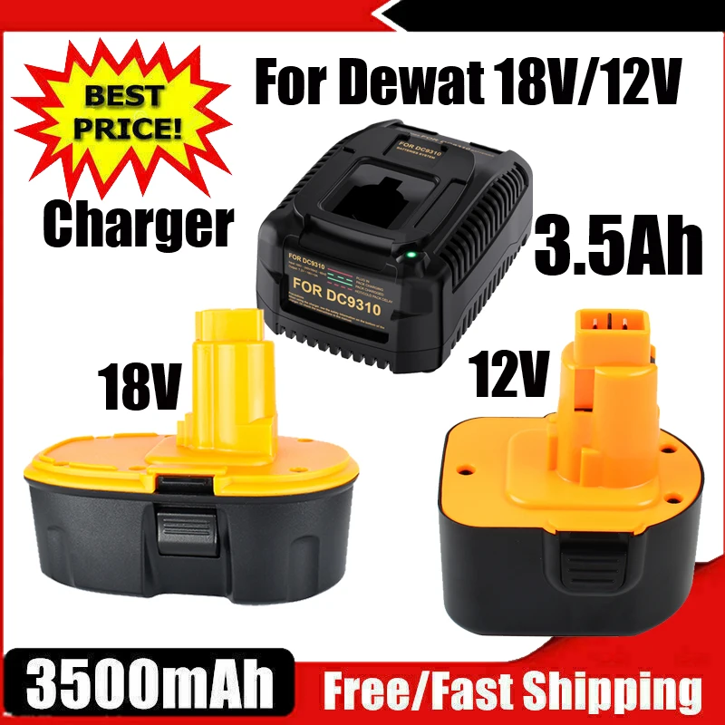 Pack Ni-Mh DC9096 Battery For Dewalt 18V Battery