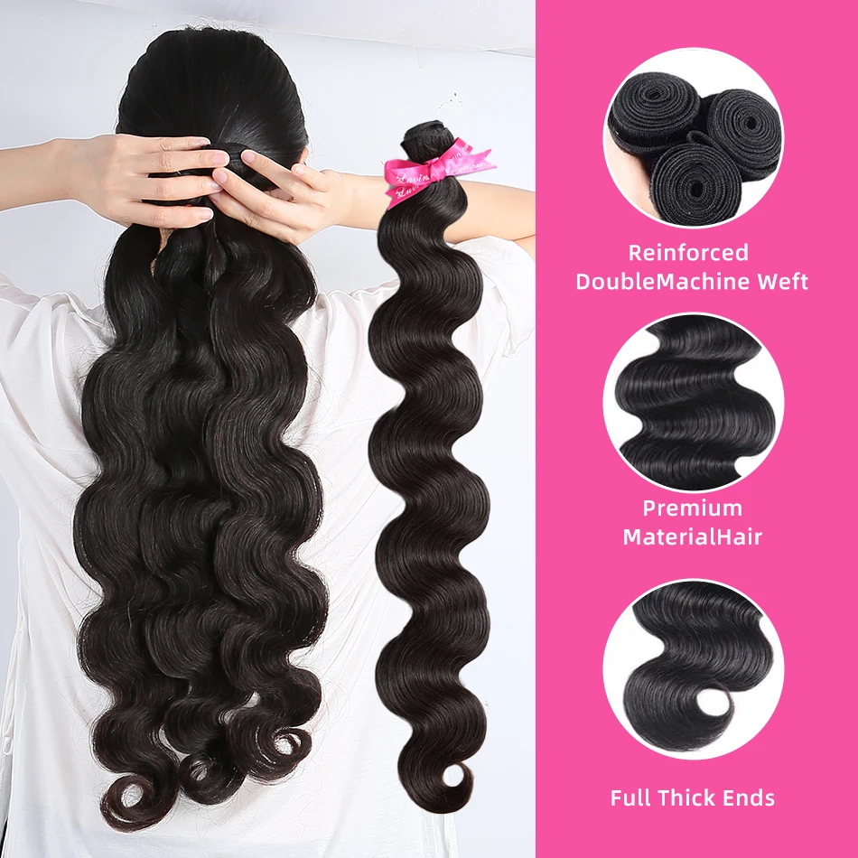 28 30 40 Inch Brazilian Hair Weave Bundles Body Wave Human Hair Bundles Water Wave Extensions 2 3 4 Deal For Women