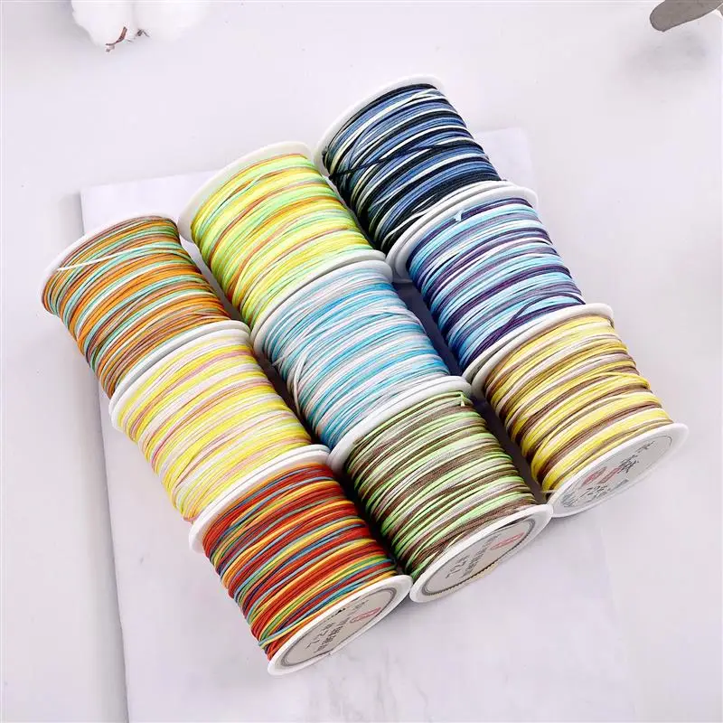 50M/Roll 0.8mm Nylon Thread Cord Chinese Knot Macrame Cord Bracelet Braided String For DIY Tassels Beading Shamballa String nylon cord macrame cord