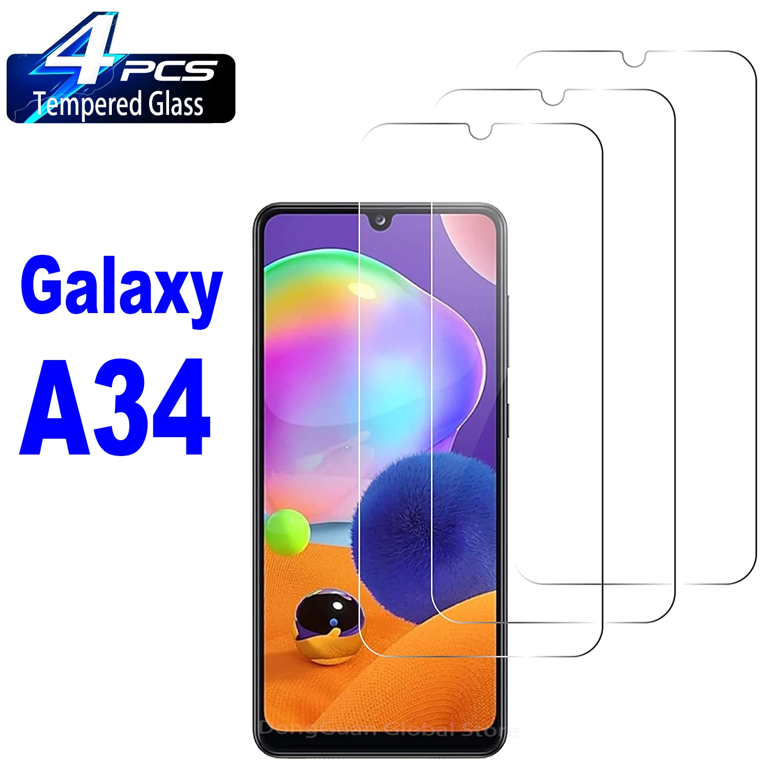 삼성 갤럭시 A34 A15 5G 스크린 보호대 유리 필름, 2 개, 4 개