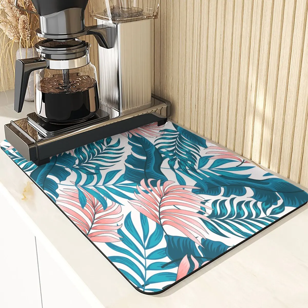 Solid Color Kitchen Countertop Mat, Natural Rubber & Silicone Diatom Mud  Coaster, Suitable For Table, Coffee Maker, Drainage Mat, Household Use,  30*40cm