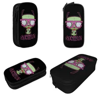 Lovely Kawaii Invader Zim Pencil Cases Pencil Box Pen for Student Large Storage Bag Office Zipper Stationery 2