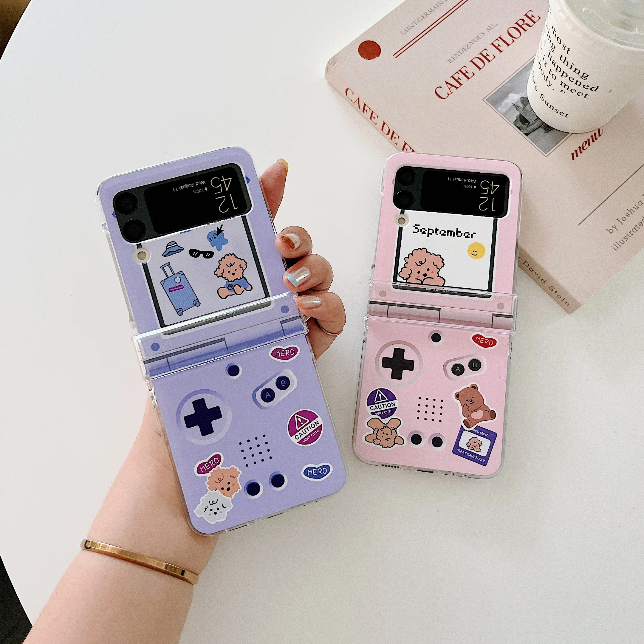 3 In 1 Cute Slim Gamepad Cover Per Samsung Galaxy Z Flip 4 3 Flip4 5G Custodia Protettiva Antiurto Con Cerniera Ultra Sottile In Plastica Dura