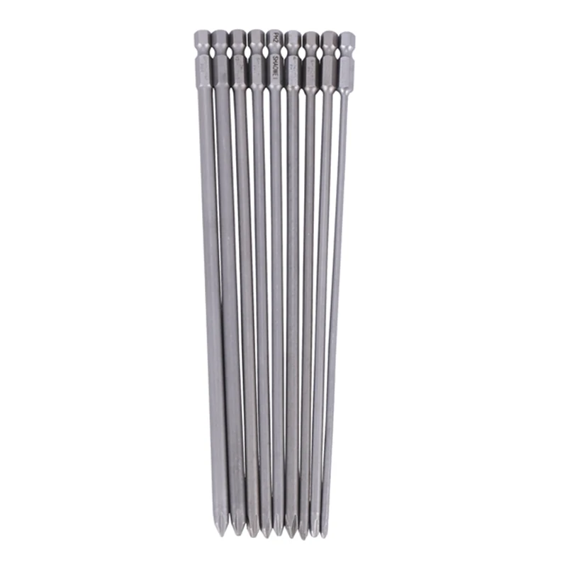 Promotion! 9Pcs 1/4 Inch 200Mm Ph1 Ph2 Phillips Magnetic Long Hex Cross Head Screwdriver Bits S2 Electric Drill Power Driver Too |