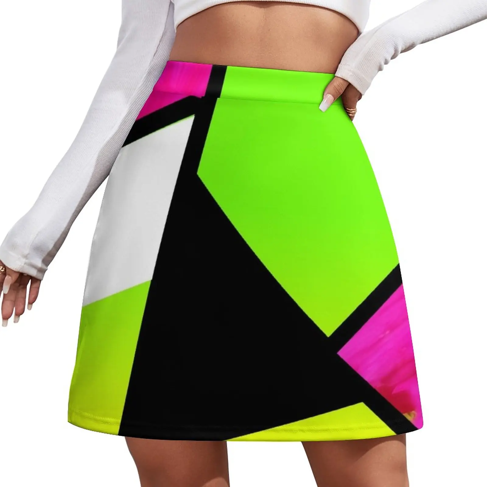 

Neon Color Blocking Mini Skirt Woman skirt Short women′s skirts summer dress for women 2024 Clothes for summer