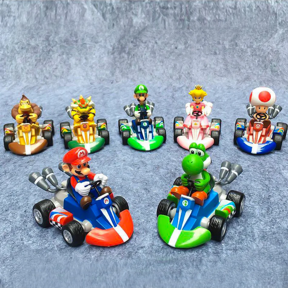 Anime Game Super Mario Bros Karting Luigi Bowser Princess Peach Yoshi Toad  Action Figure Toys Pull Back Car for Kids Gifts Hot - AliExpress, image size:950x950