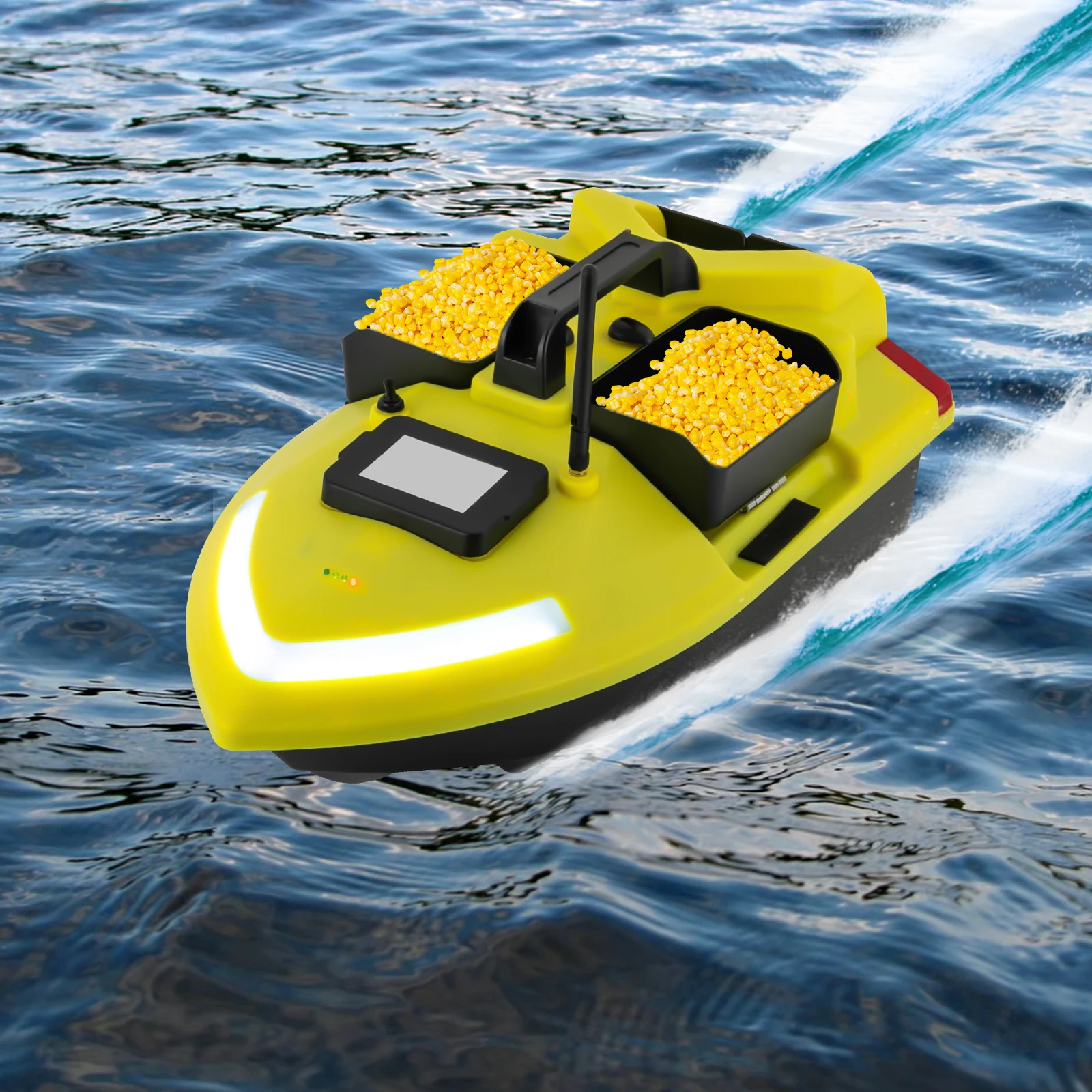 Bateau D'appâts De Pêche 500 M Télécommandé Détecteur De Poisson Bateau D' appât, Positionnement Gps, Support De Chargement 2 Kg Correction Automatique De Croisière/Retour/Itinéraire,5200mAh-3battery