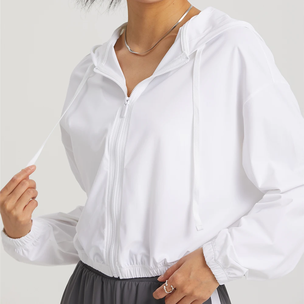 Sports Jacket Women Sports Jacket Sunscreen Coat Women Sport Jacket Long Sleeve Shirt Workout Coat Hooded Gym Training Windbreaker Outdoor Sunscreen Clothing Yoga Sportswear