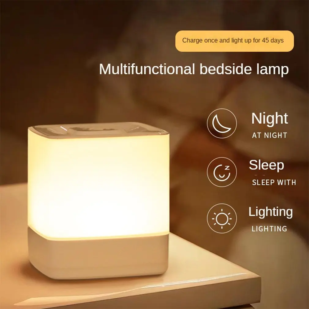 

Rechargeable Touch Night Light Bedroom Warm Light Ambient Light Wake Up With Sleep Eye Soft Led Bedside Lamp Sleep Light