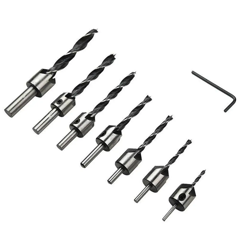 Countersink Drill Bits Set 7Pcs Counter Sink Bit for Wood High Speed