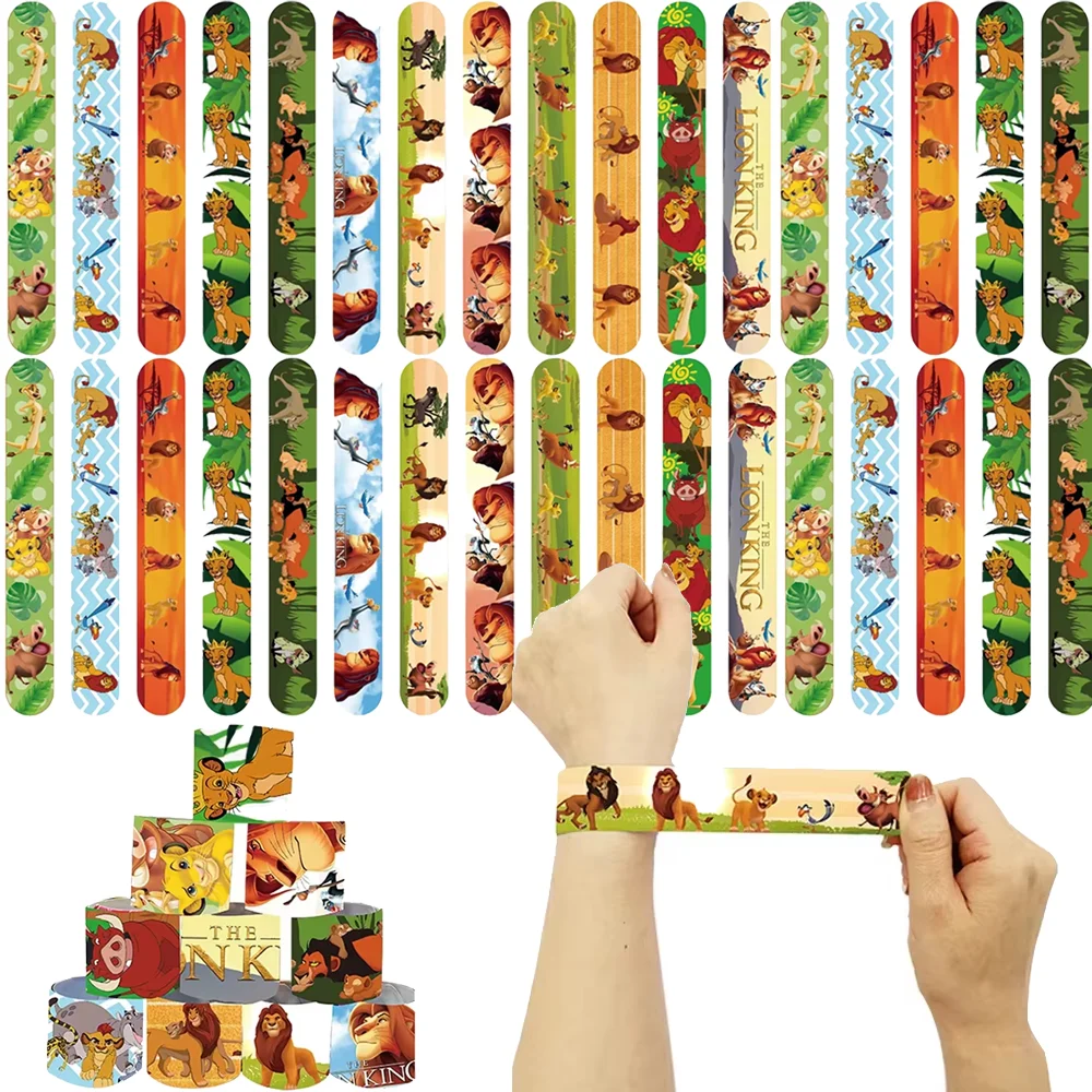12/24/36pcs Lion King Party Favors Slap Bracelet Simba Wristband Snap ...