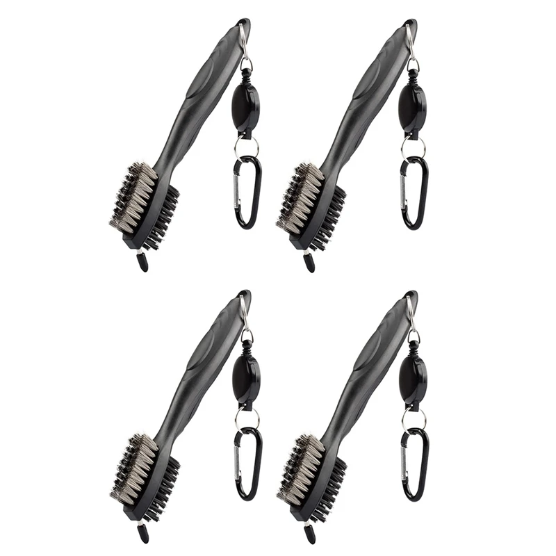 

4Pcs Golf Club Brush Club Groove Cleaner Carabiner Stylish Ergonomic Design Golf Brush