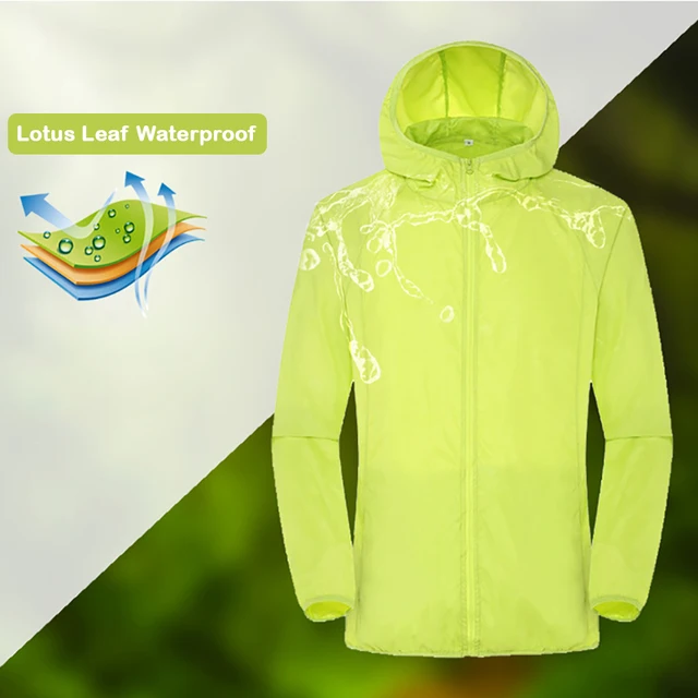 JNLN Camping Rain Jacket Men Women Waterproof Sun Protection Clothing Fishing Hunting Clothes Quick Dry Windbreaker With Pocket 2