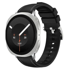 Premium Leather & Silicone Wristband - Original Comfortable Strap for Smartwatches (Black)