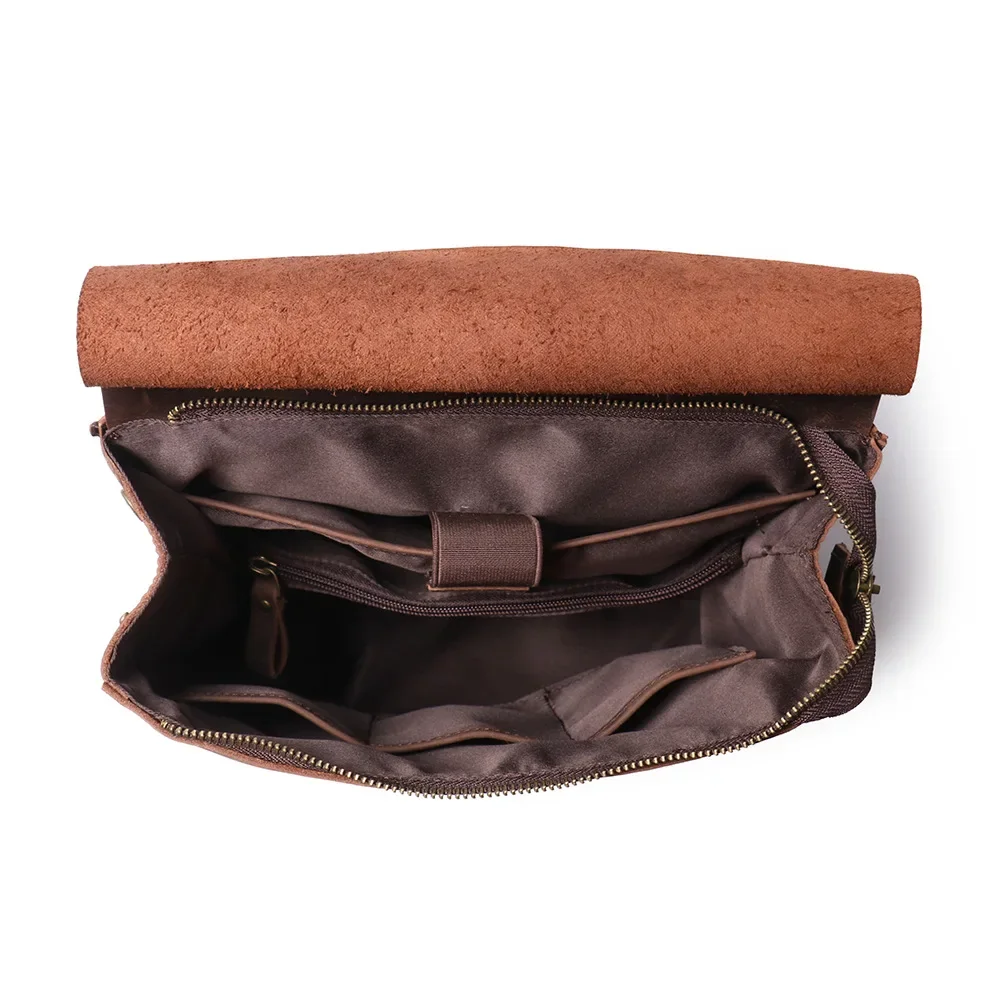 Vintage Leather Travel Backpack Crazy Horse Skin Multi-functional Shoulder Bag Men's Handheld Travel Bag