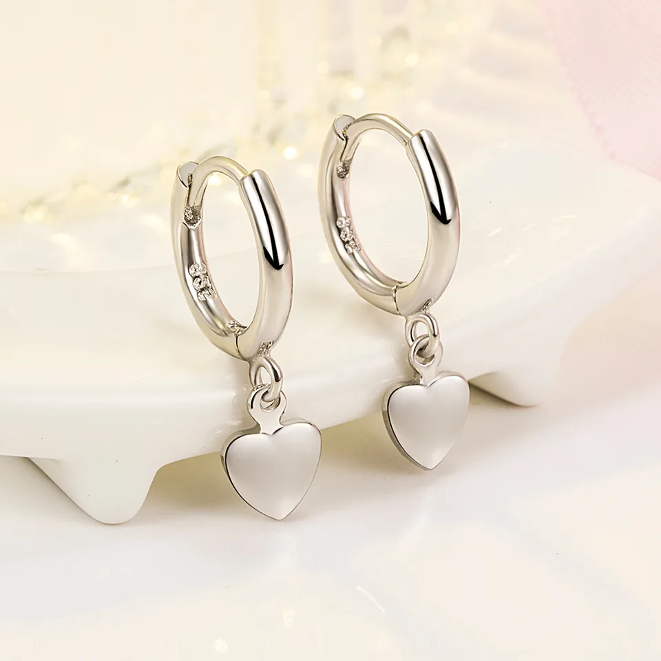 Orecchini a bottone con anello a cuore in argento Sterling 925 per le donne accessori per gioielli moderni da sposa soldi all'ingrosso 925  36