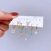 MIGGA 6pcs Pink Blue Cubic Zircon Butterfly Dangle Earrings Set for Women Luxury Mix and Match Party Jewelry 6