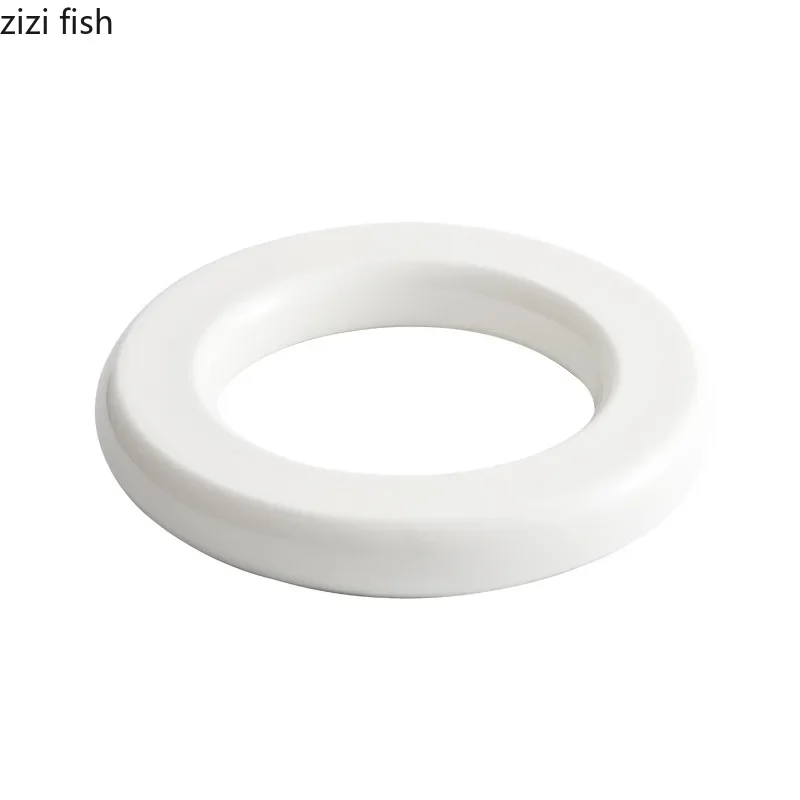 Pure White Ceramic Doughnut Dinner Plate Afternoon Tea Dim Sum Sushi Plate Dessert Snack Restaurant Specialty Tableware