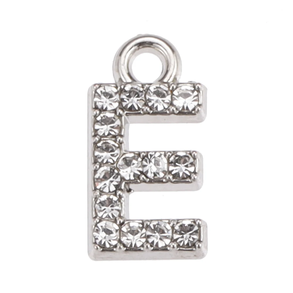 10/26 stücke Silber Farbe Legierung Kristall Mini Alphabet 26 Buchstaben Charms Anhänger für Frauen Halskette Ohrring Schmuck Zubehör – Detail 9