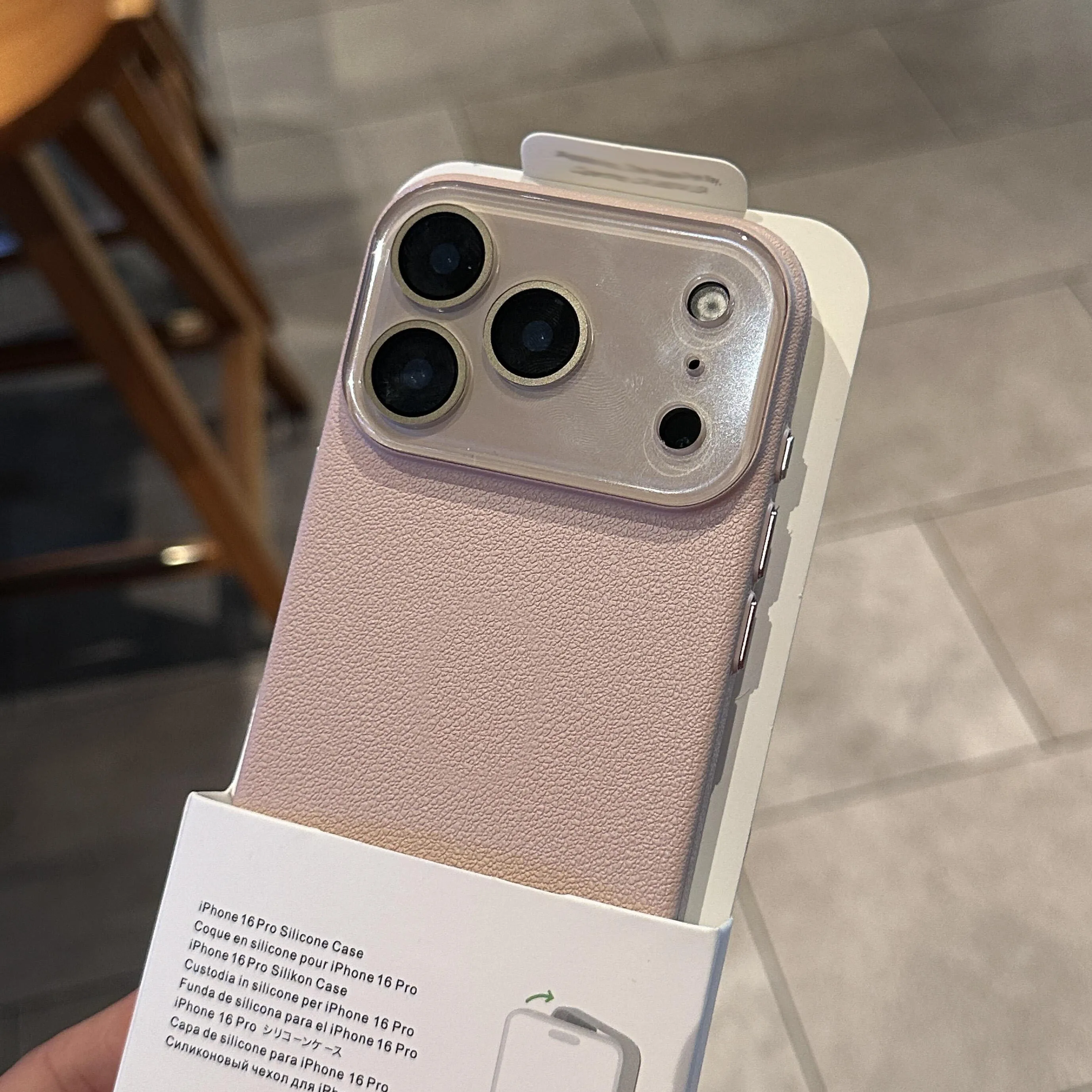Elegant Leather Texture Silicone Case with Glass Camera Lens Protection - Shockproof Cover