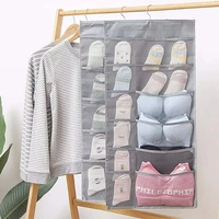 Sac de rangement suspendu double face pour sous-vêtements, organisateur pliable pour sous-vêtements et chaussettes, idéal pour dortoir, maison, armoire ou mur 2