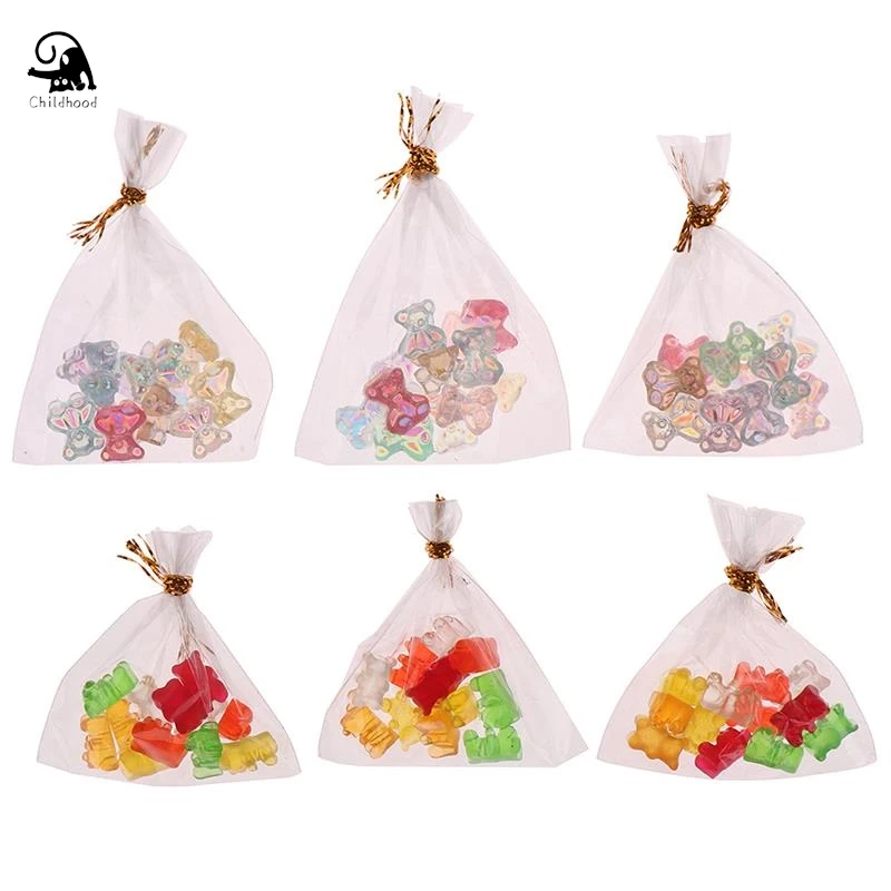

12Pcs Dollhouse Miniature Bear Candy Food Dessert Sugar Candy Kitchen Toy Mini Lollipop With Box Rack Candy Doll House