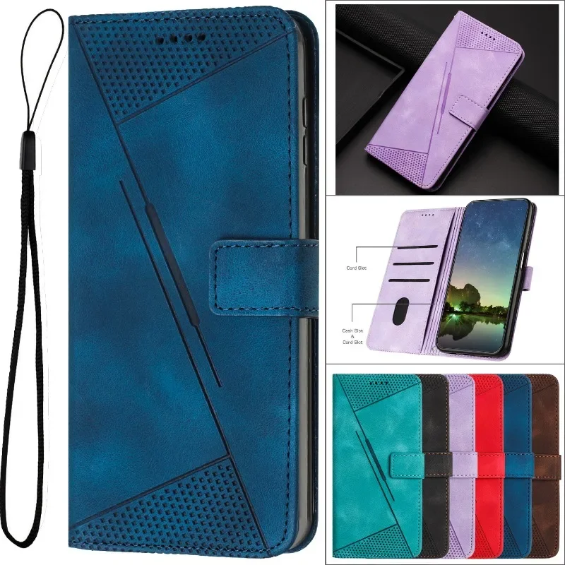 Premium Solid Color Leather Wallet Flip Case with Magnetic Closure