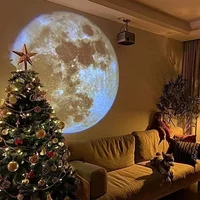 Novelty Moon Projector Light Background Projection Photo Props Birthday Party Decoration Wall Light Bedroom Decor Night Light 2