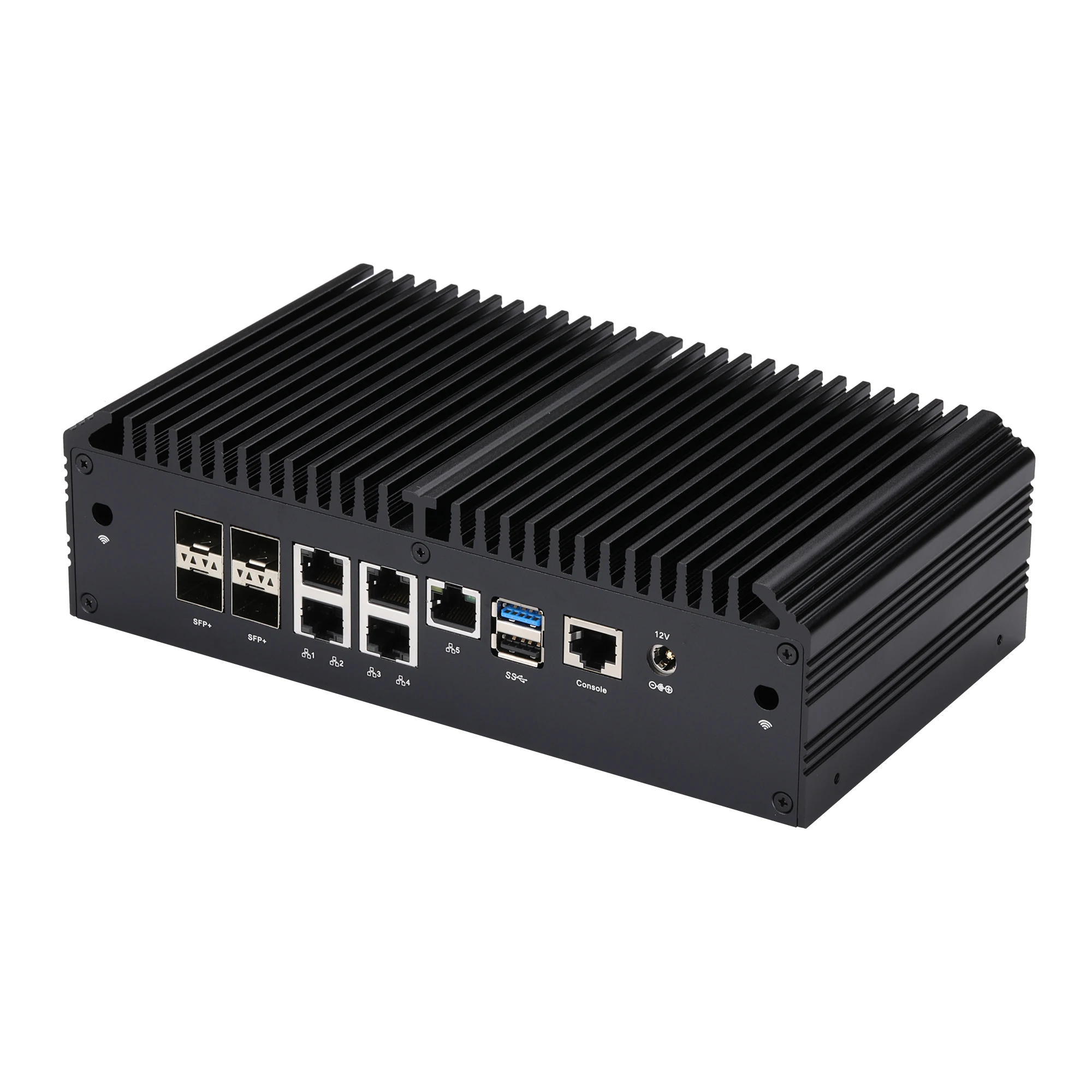 QOTOM Fanless Fileserver Router Mini PC Q20311G9 Q20321G9 Processor Atom C3338R C3558R AES-NI Firewall - 5x 2.5G LAN 4x SFP+ 3