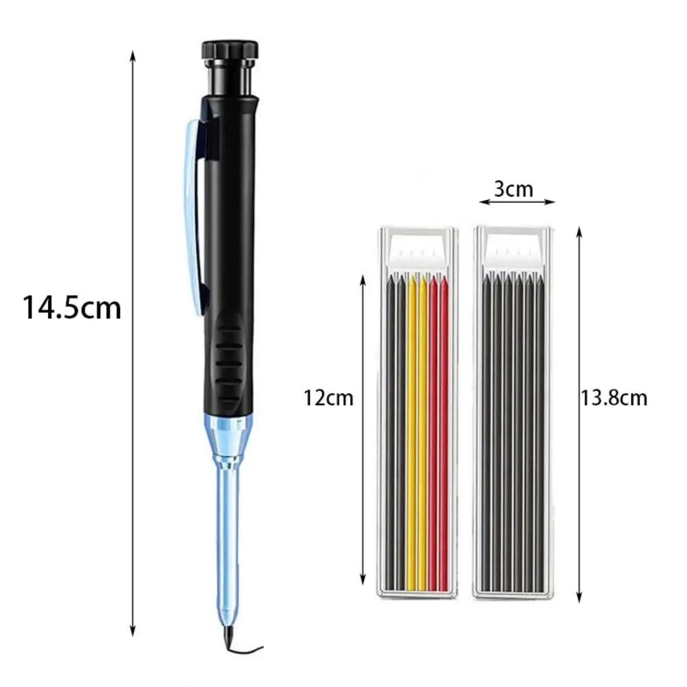 Mechanical Pencils 2.8mm Built-in Sharpener Deep Hole Marking Solid Carpenter Metal Long Head Woodworking