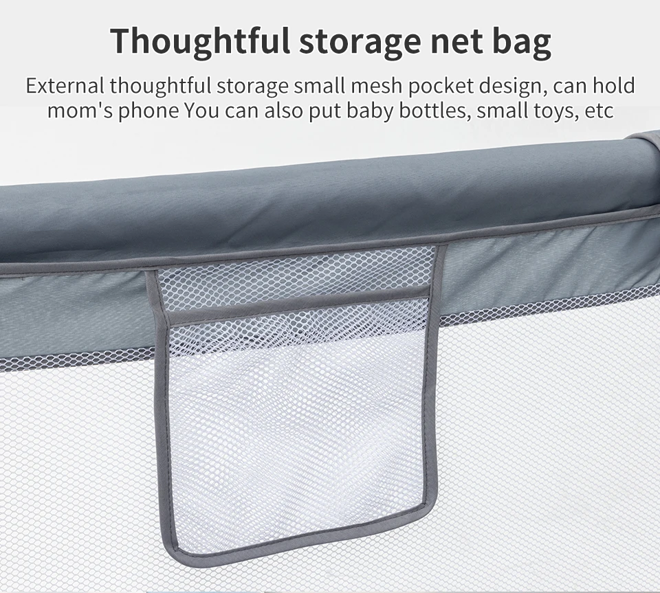 folded playpen parts being assembled