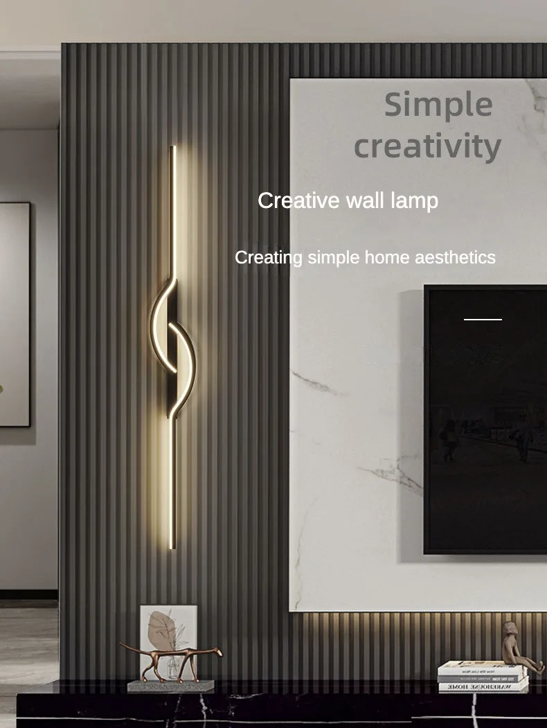 Современный длинный светодиодный настенный Декор, лампа для гостиной ...