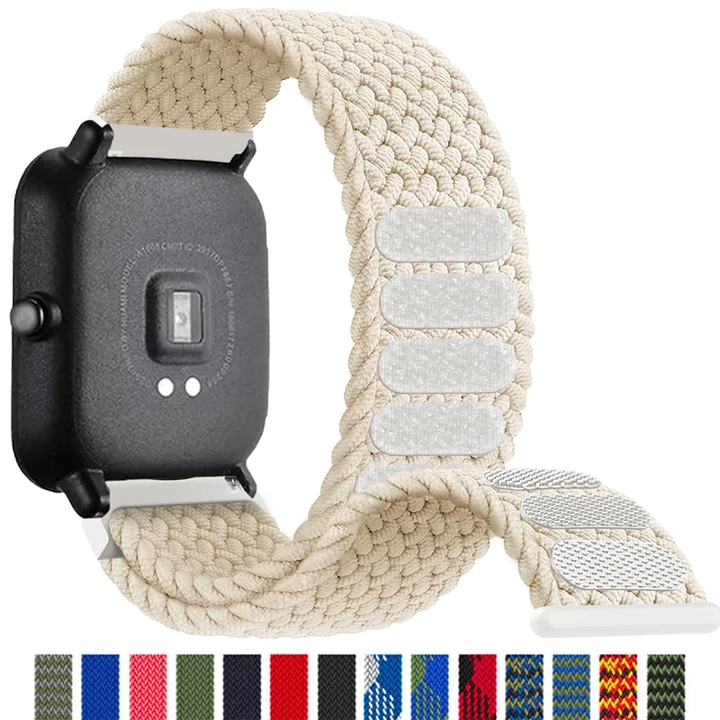 

20 мм 22 мм плетеная соло-петля для Amazfit GTS/4/3/2/2e/GTS2 Mini/GTR 3 pro/4/stratos 2/3/GTR2/2e, браслет для часов Amazfit ремешок bip