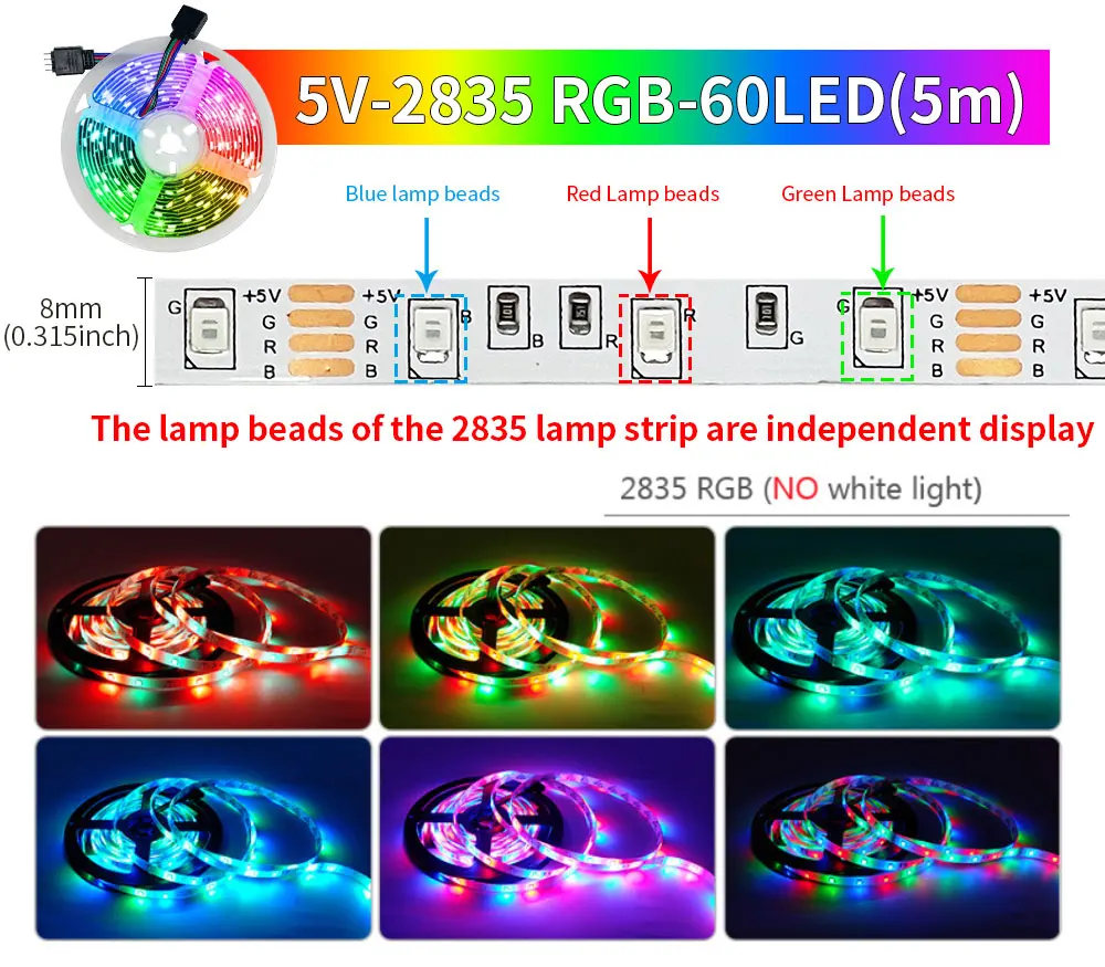 12V Led Strip Lights RGB 5050 5M 54 LEDS Bluetooth APP Control Luces Led Flexibl