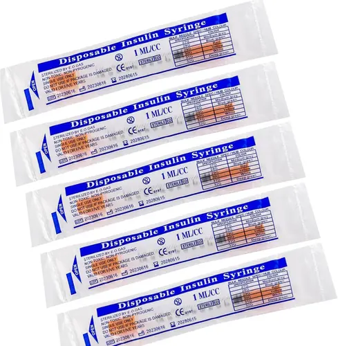 100pcs 1ml/cc Disposable Sterile Orange Insulin Syringe With 30G 8mm Needle Individually Packed for Feeding Pets - Image 2