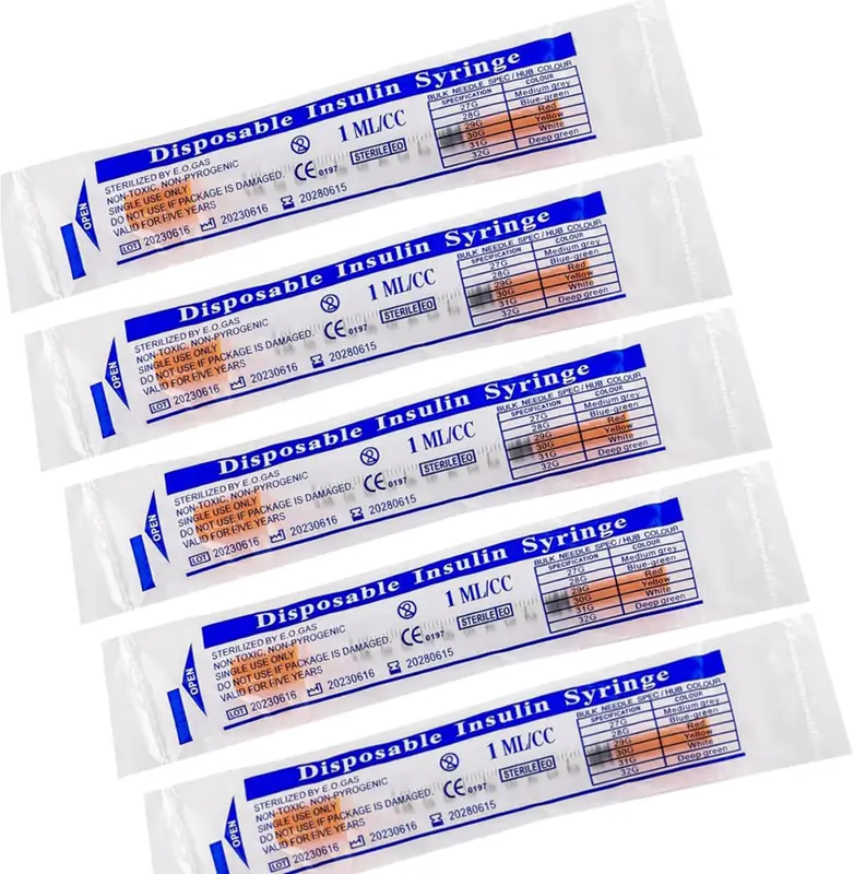 100pcs 1ml/cc Disposable Sterile Orange Insulin Syringe With 30G 8mm Needle Individually Packed for Feeding Pets - Image 2