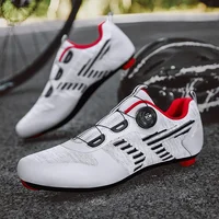 Men Cleat Shoes Breathable Lightweight Cycling Shoes Air Mesh Outdoor Racing Road Bike Shoes Self-Locking Pedal Bicycle Sneakers 2