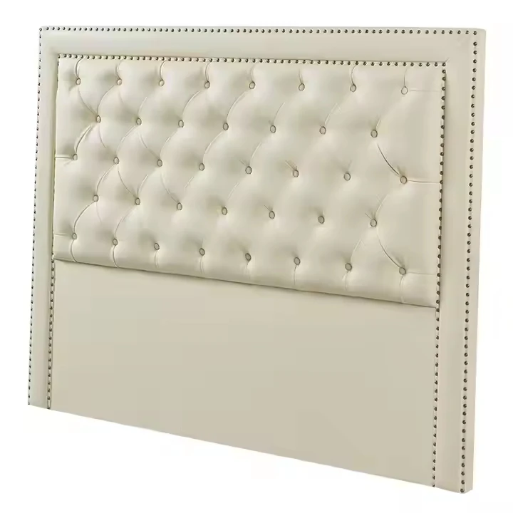Modern Nailing Upholstered Leather Headboard