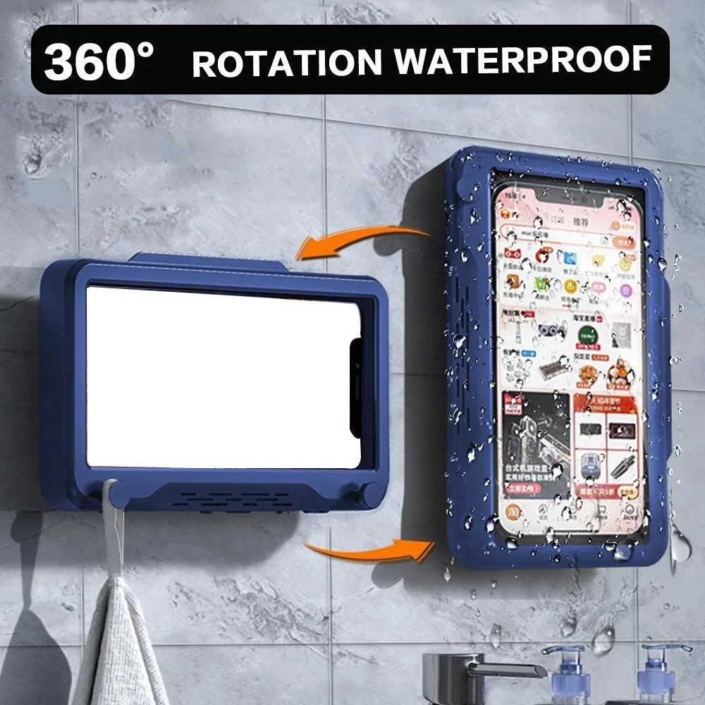 Support Téléphone étanche Pour Douche - Rotation 360°, écran Tactile, Installation Sans Perçage