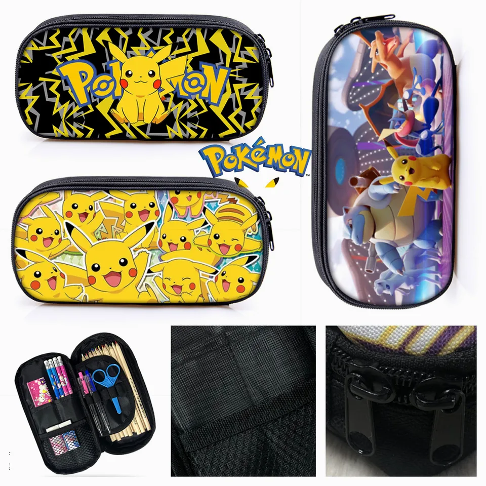 Pokemon Feder mäppchen Cartoon Anime Pikachu Peripherie Bleistift Tasche  Schul bedarf Schul koffer liefert Geschenk Briefpapier Tasche Geschenke -  AliExpress, image size:960x960
