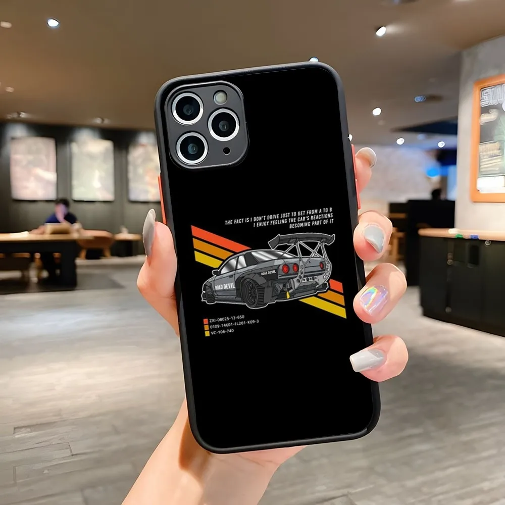 Custodia Per Telefono Per Auto Sportiva Tokyo Jdm Drift Per Iphone 15 14 12 13 11 Pro Max Xr Xs Mini X 7 8 Plus Cover Opaca