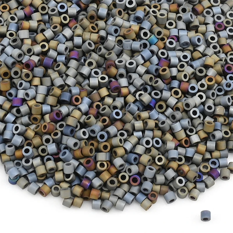 1,6 mm mattierte metallische japanische Glasperlen, 2000 Stück/Rohr, kleine Bastelperlen für handgefertigten Schmuck, DIY-Kleidungszubehör – Detail 15