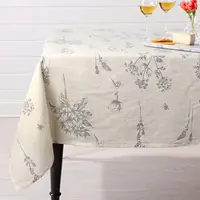Print Cotton Linen Tablecloth Rustic Garden Natural Botanical Decorative Table Cover for Kitchen Dining Spring Summer Picnic 1