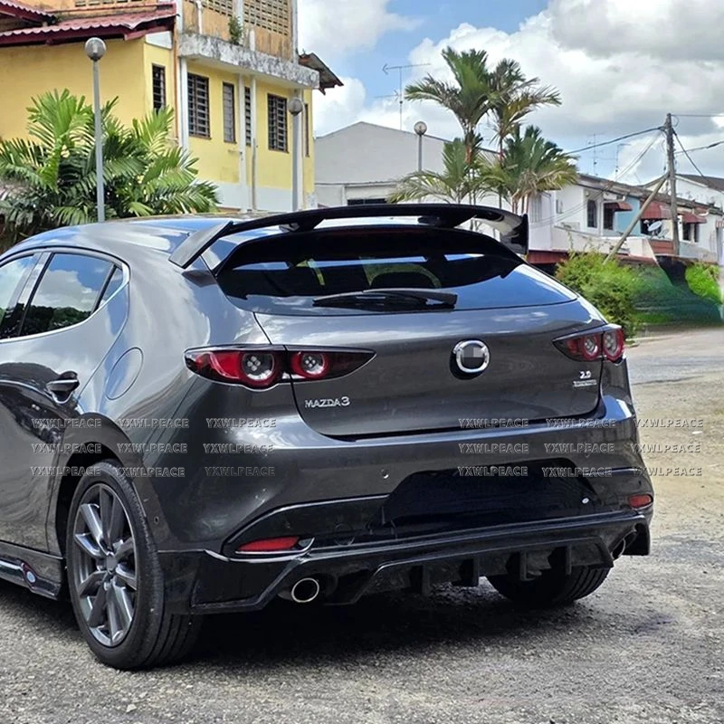 Per Mazda 3 Axela Hatchback 2020-2025, Spoiler Posteriore in ABS Effetto Carbonio, Alettone per Cofano Bagagliaio, Decorazione Auto - Image 3