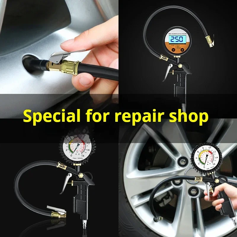 Auto Tire Pressure Gauge Pressure Gauge for Motorcycle Air Compressor Car Motorcycle SUV Inflator Pump Tools 0-220psi Self-locki